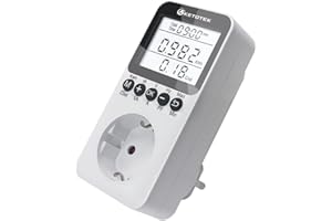 KETOTEK Wattmetre Prise, Compteurs D'énergie, Mesure Consommation Electrique, Compteur Electrique avec Écran LCD Rétroéclairé Surcharges de Protection 3680W