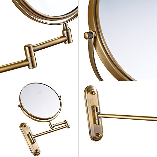 GuRun 1 /7-Fach Vergrößerung Doppelseitiger Wand Kosmetikspiegel,Ø rund 20cm, Bronze M1206K(8in,7x) - 6