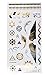 TAFLY Necklace Tempoary Tattoos Star Floral Assortment Glitter Metallic Gold Silver Temporary Flash Tattoos 6 Sheets