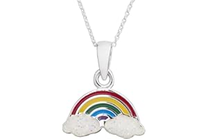 BellaMira Lifestyle Accessories 925 Sterling Silver Unicorn Or Rainbow Necklace Or Earrings (As Chosen) Fine Jewellery For Kids Girls Christening Birthday Present Gift Boxed