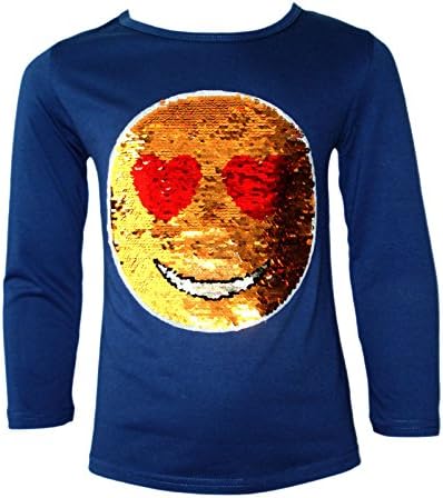 West Couture Girls Sequin Emoji 2 Way Brush Changing Sequins Smiley Faces Emoticons Heart Eyes to Wink 3-14 Yrs