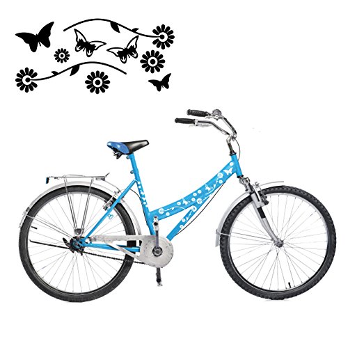 Summer Set mit Schmetterlingen und Blumen als Aufkleber für das Fahrrad Sticker Set | S4B0098