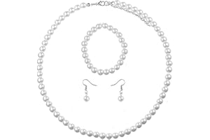 PPX Brautschmuck Wedding Bridal Hochzeit Set Schmuckset Kette Collier Necklace Armband Bracelet Ohrringe Perlen Weiß Kristall klar Transparent Silber (style 2)