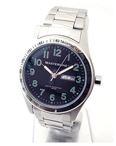 Masterline1966 Herren Armbanduhr Edelstahlband DayDate schwarz ML06108004