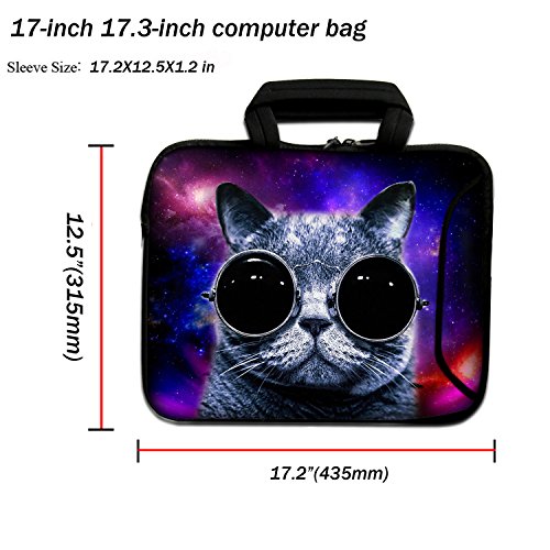DCCN 17 Zoll / 17,3 Zoll Laptoptasche Neopren Notebooktasche mit Zubehörfach und Schultergurt - 2