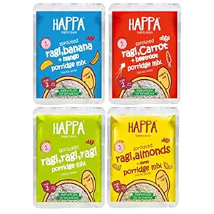 Happa Organic Porridge Trial Pack Stage 2 (Each Pack 50 Gram) (4 Pouches)