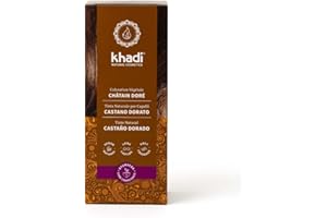 khadi CHÂTAIN DORÉ Coloration végétale - Coloration végétale pour des reflets ambrés chatoyants à brun doré velouté - 100 % végétale et naturelle - 100 g