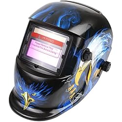 FIXKIT Masque de Soudage Electrique de Lumière Variable Automatique Energie Solaire Grand Champ Vision-Applications MIG/MAG/TIG/Rectification/Soudage à l'arc/Découpage au Plasma-Certifié CE/RoHS