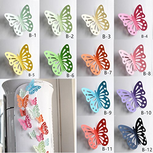 Preisvergleich Produktbild DOLDOA 20er set 3D Schmetterling Aufkleber Wandsticker Wandtattoo Wanddeko für Wohnung (B: 9 x 8CM / 3,54" x 3,14, B - 3)