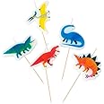 TalkingTablesDinosaurBirthday CandlesPack of 5Mixed Colours, Dinocandles