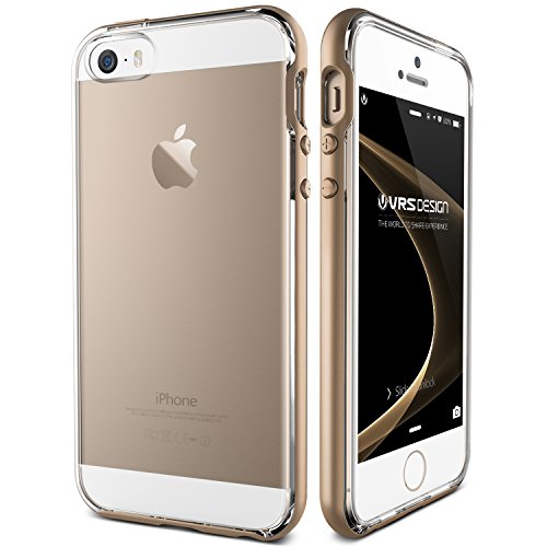 Funda iPhone 5S 5 SE VRS Design - Carcasa Transparente  Oro  Flexible TPU Protecci  n de Grado Militar Carcasa Choque Absorci  n  Crystal Bumper  para Apple iPhone 5S 5 SE 2016