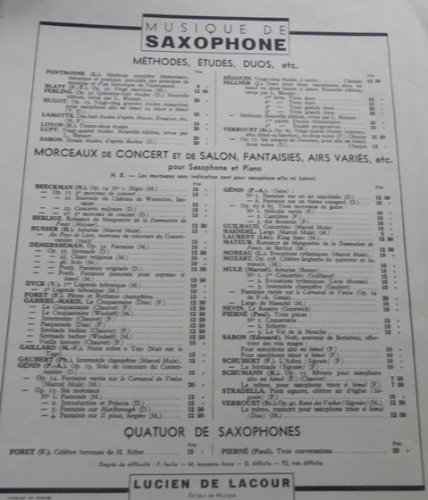 Schubert La Sérénade Saxophone alto mib Collection Musique de saxophone