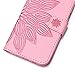 ZTE Zamx Pro/Z981 Case, ZTE Zamx Pro/Z981 Cover, Cozy Hut PU Leather Wallet Case for ZTE Zamx Pro/Z981 Flip Case Bookstyle Cover Half of the lotus Pattern Solid Color Folio Shell PU Cell Phone Holster with Hand Strap Stand Function Credit Card Slots Magnet Closure Anti-Drops Dustproof Protective Shell for ZTE Zamx Pro/Z981 - Pink Lotus