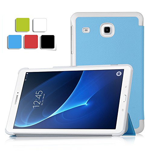 IVSO Ultra Schlank Ständer Slim Leder zubehör Schutzhülle für Samsung GALAXY Tab A (2016) 17.8cm (7 Zoll) Tablet-PC perfekt geeignet (Für Samsung GALAXY Tab A 7.0, Blau)
