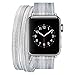 Produktbild Armband für Apple Watch 38mm,PU Leder Ersatzband mit Edelstahl Gürtelschnalle Leder Uhrenarmband für Apple Watch 38mm Series 1/2/3 (B) (11)
