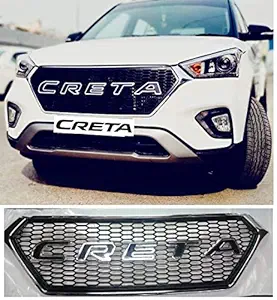 PRIKNIK Front Radiator Grille Creta 2018 Facelift- White Letters - ABS Material