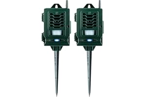 Pestbye® Ultrasonic Smart Link Cat Repellent System - Solar Powered Motion Activated & Waterproof - The Ultimate in Cat Repellers with Ground Stake - Set of 2