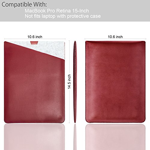 WALNEW 15 MacBook Pro 15 Zoll Schutzh  lle  H  lle  Case  Cover  mit Zwei-Taschen-Design mit Gesch  tztem Inneren und Externem Mousepad