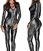 Produktbild Latex Catsuit Colourful House Womens Kostüm Schlangenleder Print Reißverschluss Leder Engen Overall Catsuit Halloween,Gray,L