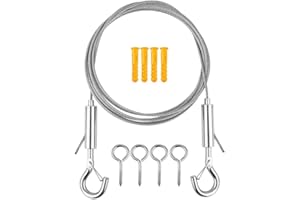 TXERFOLG Drahtseil Rankhilfe Set 5M Edelstahl Draht Seil mit Längenverstellbar Haken Ummantelt 2mm PVC-Beschichtetes 7X7 Edelstahlseil als Zeltseil Wäscheleine Kletterpflanzenseil Gardinenseil Duschvorhangseil