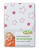 Odenwälder Frottee-Bezug für die Wickelauflage Allover Sterne pink