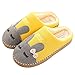 Produktbild Holeider Hausschuhe Damen Pantoffeln Herren Winter Drinnen Aus High Density Memory-Baumwolle Wärme Bequem Home Rutschfeste Comic-Kaninchen Haus Slippers Fleece-Futter,