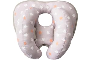 KAKIBLIN - Almohada 2 en 1 para bebé con almohada para cuello de plátano para 3 meses a 1 año, almohada de viaje para cochecito o cama, pentagrama naranja