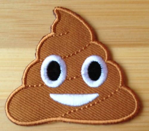 Emoji Patch Embroidered Iron on Badge Applique Patch Embroidered Iron on Badge Applique Motif DIY Customize Bag Hat T-Shirt Collectible Smiling Happy Poo Poop