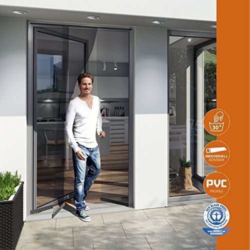 Windhager Insektenschutz PLUS Türvorhang Easy, 95 x 220cm, anthrazit / grau - 2