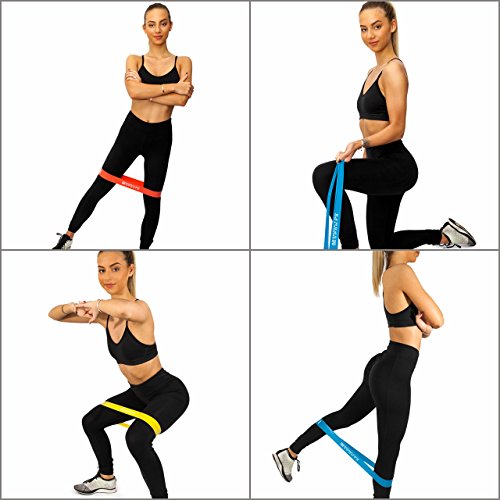 Mini Band Set für Pilates | Premium Trainingsbänder für Damen | 4er-Set inkl. Tragetasche, eBook und Video Anleitung - 3