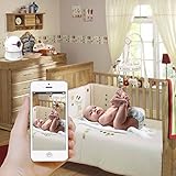 Sumpple Wired/Wireless Baby Video Überwachungskamera (HD 720P)/ Zwei-Wege-Audio, Nachtsicht, Pan/Tilt, Musik, Bewegungerkennung/Stimme hören/Messung von Temperatur u. Luftfreucgtugkeit/ Unterstützt iPhone, iPad, Android-Handy oder PC, Rosa - 5
