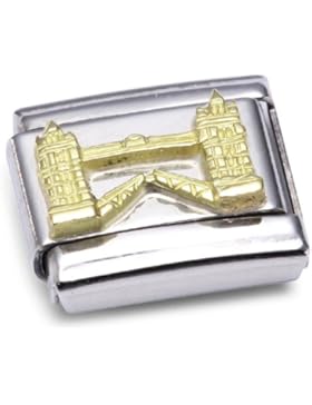Nomination Composable Classic SYMBOLE G.B. RELIEF Stahl und Gold 18k (Tower Bridge) 030144