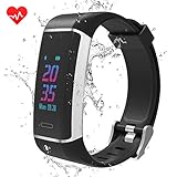 Sforza GPS Fitness Armband Uhr mit Pulsmesser Wasserdicht, Schwarz