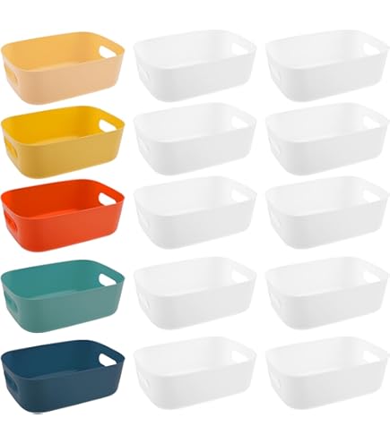 Set 7 Scatole Organizer Plastica - Cestini Portaoggetti Per Cucina E Bagno - Foto 5