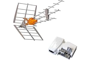 TELEVES Pack Antenne TNT DAT HD Boss UHF Gain 42dBi + Alimentation 24V