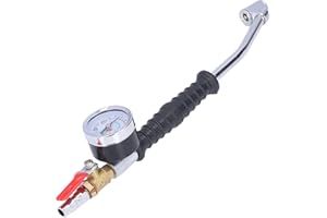 PINSOFY Reifenfüller Kopf, hohe Härte 30cm Gesamtlänge Reifenfüller mit großem Zifferblatt und Manometer Breiter Einsatz für Auto für Motorräder