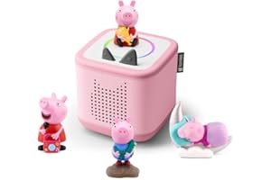 tonies Toniebox 2 Bundle Incl. 4 Peppa Pig Abenteuer und Gute Nacht Geschichten, Pink, Audioplayer für Hörbücher, Lieder, Einschlafen und Tonieplay für Kinder