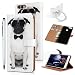 Produktbild idlehour Huawei P Smart Handyhülle Flip Case, PU Leder Schutzhülle Bookstyle Ständer Kartensätze Handytasche mit Touch Stift und Ringschnalle,Brille Hund