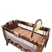 Baby Bed Travel Cot (Brown) Portable Child Furniture with Toys 0-36 months