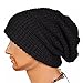 Produktbild Herren und Frauen Muslimische Stretch Turban Mütze Frauen Häkeln Beanie Haarausfall Kopf Schal Wrap Hijab Mütze Slouchy Unisex Caps Hut Strickmütze (Schwarz)
