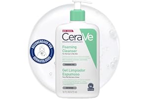 CeraVe Foaming Cleansing Gel, For Normal to Oily Skin, Removes Excess Oil and Dirt, Enriched with Essential Ceramides, Niacinamide and Hyaluronic Acid, Suitable for Face and Body, 473 ml