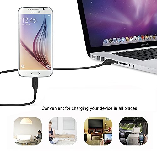 Micro USB Kabel MAPUX Ladekabel Datenkabel aus Solide Stecker (180cm) für Samsung, Huawei, LG, Sony, Motorola, HTC, Nokia, Google Nexus und andere Android Geräte (Schwarz) - 6