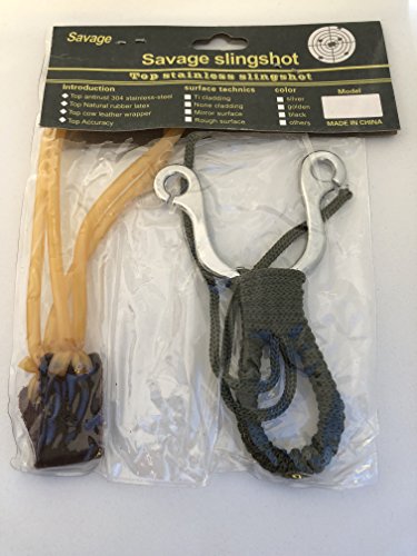 Preisvergleich Produktbild Kraftvolle Schleuder Outdoor Steinschleuder Sportschleuder Futterschleuder Katapult Zwille Slingshot Edelstahl OLIVGRÜN