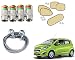 Auto Pearl Premium Quality Car Accessories Combo of Car Tyre Air Alert Valve Cap Set of 4 Pcs. & Full Steel Towing Tow Cable 2000kgs 6mm Heavy Duty 4Mtr. & Premium Quality Car Auto Window Side Chipkoo Sunshade Curtains Beige Set of 5 Pcs. For Chevrolet Beat Type-2 RS.1203.00