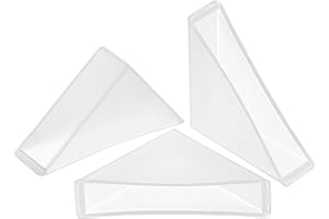 sourcing map 8Pcs Plastic Corner Protectors 10x50mm Right Angle Shape Glass Corner Guards Cushion for Corner Protection of Glass, Mirror, Tile, White