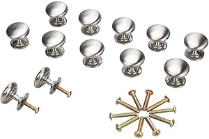BiBiFly Lot de 12 boutons de porte ronds en alliage de zinc poli satiné avec vis pour armoire, placard, porte, tiroir, chambre à coucher, etc. Diamètre : 24 mm
