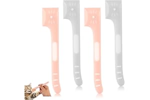 Gosknor 4 szt. Łyżka do Karmy dla Kotów, Łyżka do Karmy Mokrej Kotów TPR Szpatułka do Zwierząt Otwieracz do Puszek Łyżki do Karmienia i Mieszania Kociąt Psów Artykuły Dla Zwierząt (Różowa, Szara)