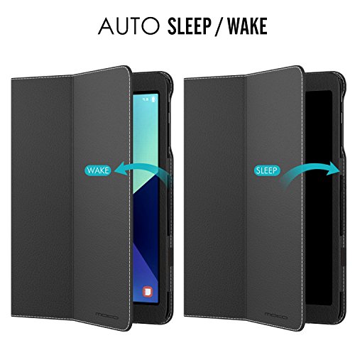 MoKo Samsung Galaxy Tab S3 9.7 Hülle – PU Leder Ständer Schutzhülle Smart Case Cover mit Stift-Schleife / Standfunktion und Auto Sleep / Wake Up Funktion für Samsung Galaxy Tab S3 9.7 Zoll (2017) SM-T820 / T825 Tablet, Schwarz - 5