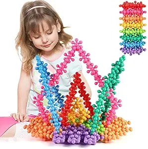 Dwellinger 100 Pieces Star Links Multicoloured Educational Interlocking Building Blocks Construction Baby Toys for 3-5 Years Old Kids