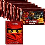 LEGO Ninjago Karten Set: 6 Booster Serie 2 - 6 Pack � 5 Sammelkarten + 30 LEGO Kartenh�llen mit rotem Motiv - Ninjago